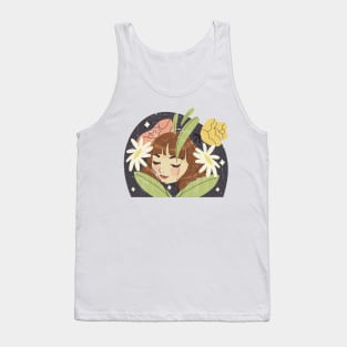 retro plant girl Tank Top